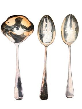 Vintage K&M England EPNS A1 Silver Plate Spoon Lot - Pierced Serving & Jam